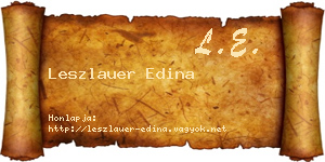 Leszlauer Edina névjegykártya